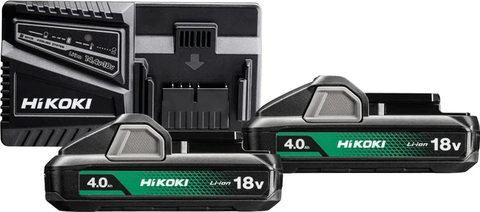 Hikoki UC18YFSLWEZ Starterset 18V, 4.0Ah, Li-Ionen, 2 Akkus [8.0Ah] [144Wh]