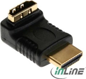 InLine HDMI Adapter, Stecker auf Buchse, vergoldet oben gewinkelt (17600F)