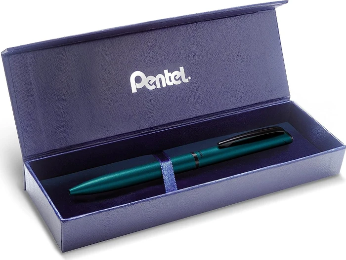 Pentel EnerGel HighClass BL2507 0.7mm/0.35mm Gelroller türkis matt, Geschenkbox