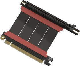 LinkUP AVA5 v2 Riser Kabel, links gerichtet, gewinkelt, PCIe 5.0, 50mm, schwarz/rosa