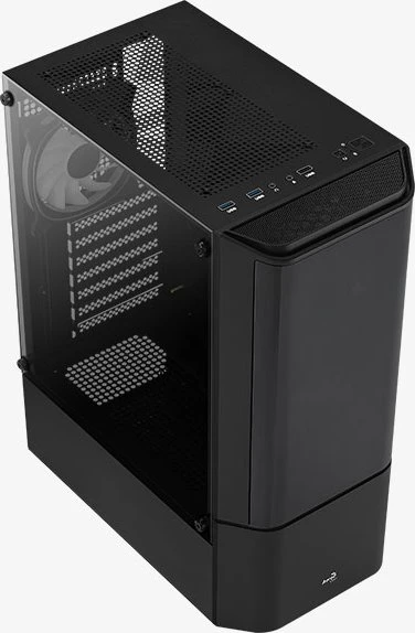 AeroCool Quantum [V2], schwarz, Lüfter LED Fixed RGB, Glasfenster