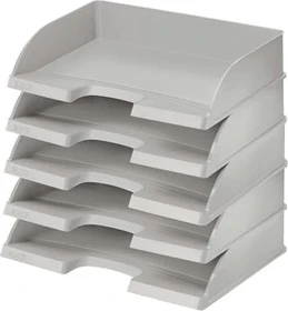 Leitz Plus Briefablage, A4, grau, 5er-Pack