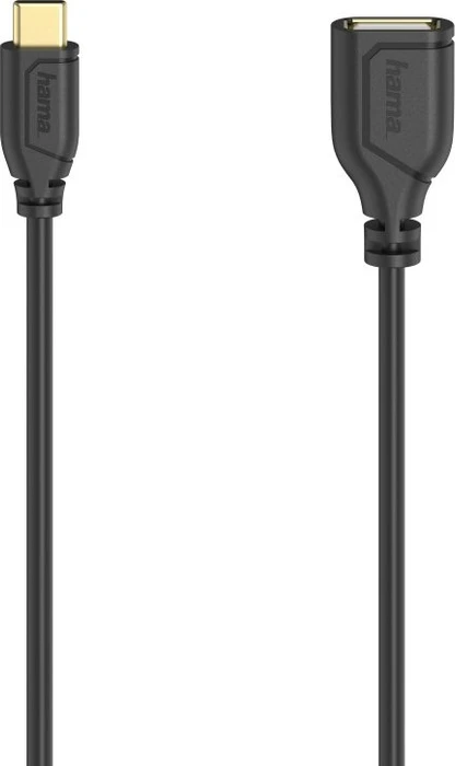Hama USB-C-OTG-Kabel Flexi-Slim USB 2.0 480Mbit/s 0.15m schwarz