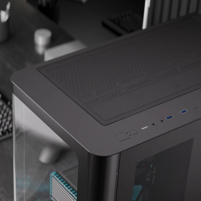 AeroCool P500C Black, Glasfenster