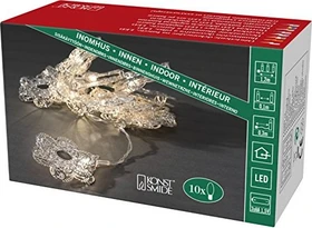 Konstsmide Dekolichterkette Metallblumen silber LED 10x warmweiß