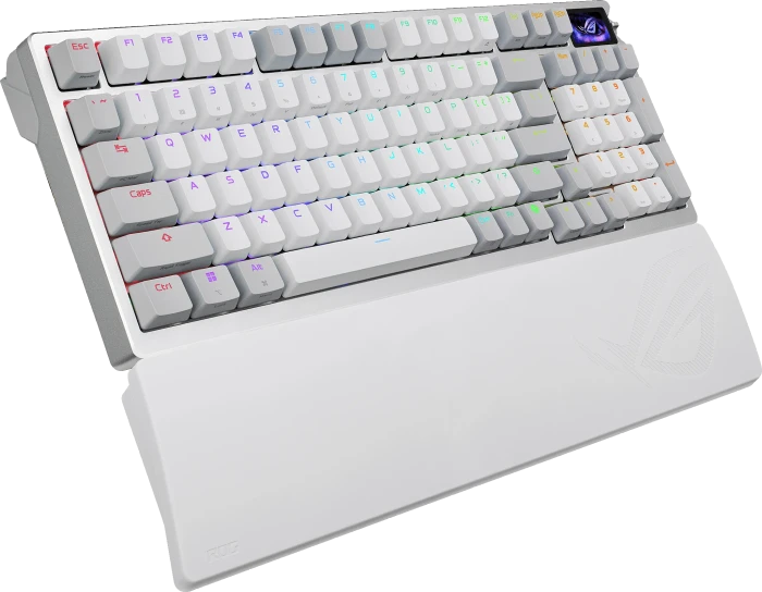 ASUS ROG Azoth 96 HE Gaming Keyboard, White, hot-swap, ROG HFX V2 Magnetic, USB/Bluetooth, DE