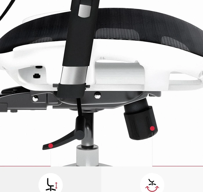 Diablo Chairs V-Basic Ergonomischer Bürostuhl, weiß/schwarz
