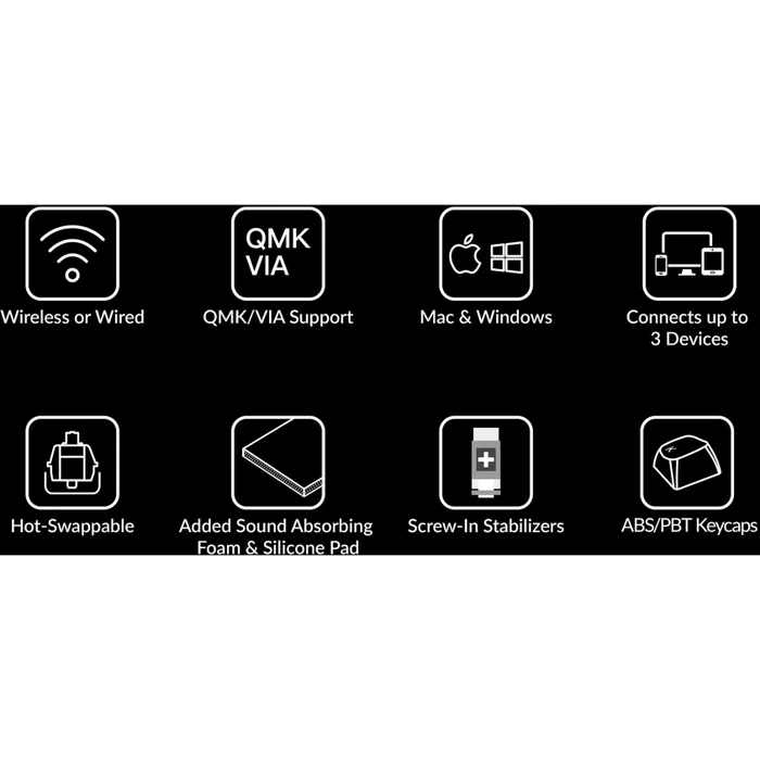 Keychron K10 Pro, PBT, schwarz/blaugrau, LEDs RGB, Keychron K Pro BROWN, USB/Bluetooth, DE