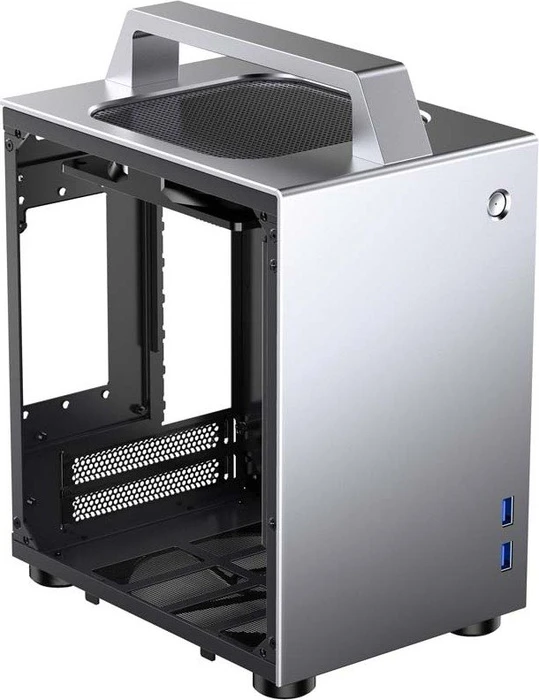 Jonsbo T8, silber, Glasfenster, Mini-ITX