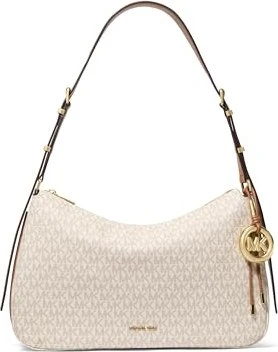 Michael Kors Nolita Medium mit Signature-Logomuster Schultertasche vanilla/acorn