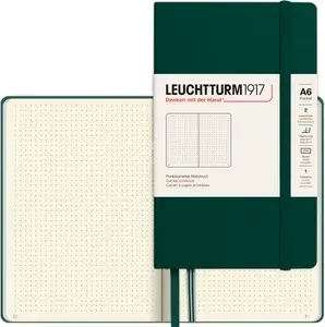 Leuchtturm1917 Pocket Notizbuch, A6, punktiert, Hardcover, waldgrün, 93 Blatt