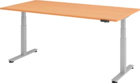 Hammerbacher Ergonomic Aktiv XDSM2E/6/S elektrisch höhenverstellbarer Sitz-Steh-Schreibtisch 200x100cm Buche/silber