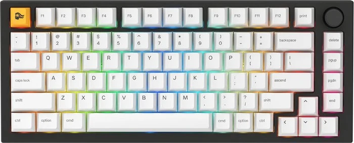Glorious GMMK Pro Pre-built Gaming Keyboard, LEDs RGB, Glorious Fox linear, Black Slate/Artic White, US