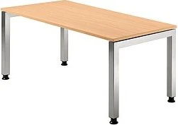 Hammerbacher Ergonomic Plus J-Serie VJS16/6/S Schreibtisch 160x80cm Buche/silber