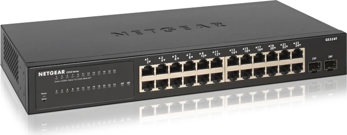 Netgear S350 Desktop Gigabit Smart Switch, 24x RJ-45, 2x SFP