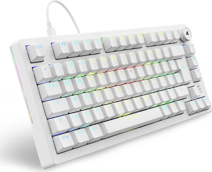 Sharkoon Skiller SGK25, weiß, LEDs RGB, Huano RED, USB, DE