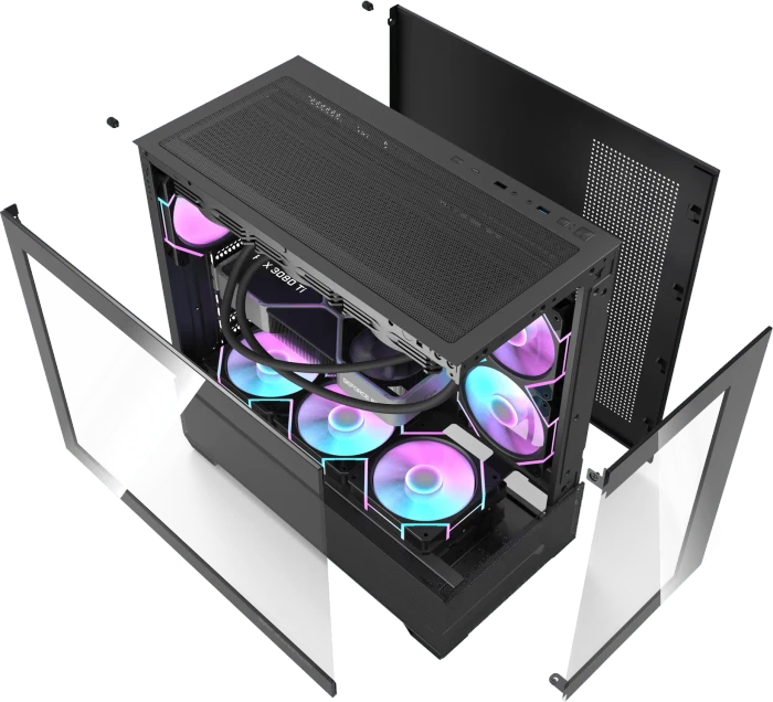 DarkFlash DS900 Air Black, inkl. Lüfter, Glasfenster