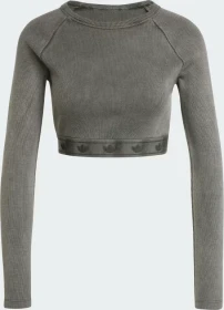 adidas Ribbed Crop Top Sweatshirt schwarz (Damen)
