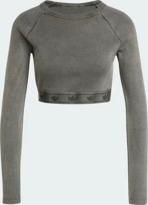 adidas Ribbed Crop Top Sweatshirt schwarz (Damen)