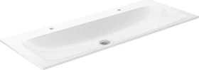 Keuco X-Line Doppelwaschtisch aus Keramik mit 2x1 Hahnloch, weiß