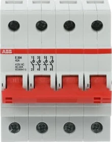 ABB E204/40R Trennschalter 4P, 40 A, Schaltgriff rot