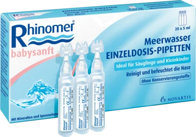 GlaxoSmithKline Rhinomer babysanft Meerwasser Einzeldosispipetten, 100ml (20x 5ml)