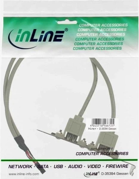 InLine Slotblende, 2x USB-A 2.0