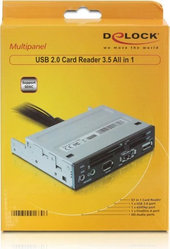 DeLOCK Multi-Slot-Cardreader, USB 2.0 9-Pin Stecksockel [Stecker]