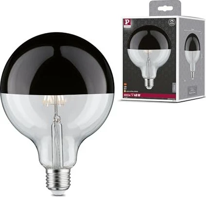 Paulmann Modern Classic Edition LED Globe E27 6.5W/827 warmweiß Kopfspiegel schwarz-chrom