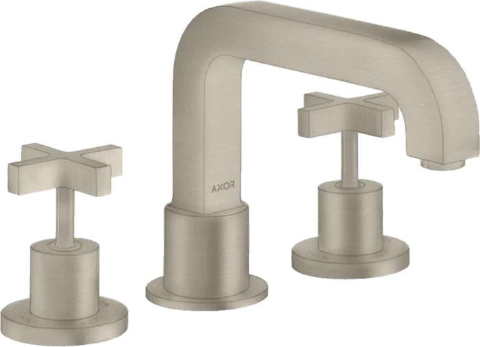 Hansgrohe Axor Citterio 3-Loch Wannenrandarmatur mit Kreuzgriffen brushed nickel