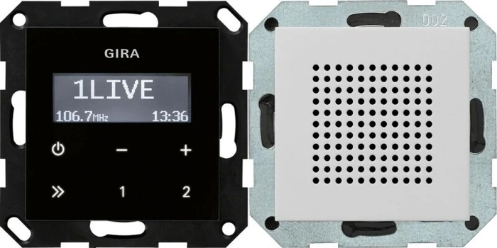 Gira System 55 Unterputz-Radio RDS inkl. Lautsprecher, grau matt
