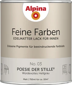 Alpina Farben Feine Farben Lack No. 03 Poesie der Stille innen hellgrau edelmatt, 750ml
