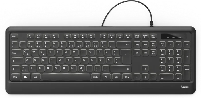 Hama KC-550 beleuchtete Tastatur, schwarz, USB, DE
