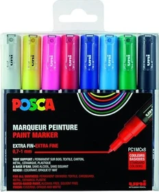 Uni-Ball POSCA PC-1MC Acrylmarker Basisfarben sortiert, 8er-Set