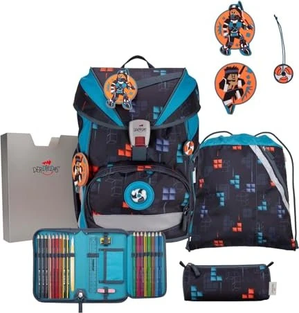 DerDieDas ErgoFlex Ninja Fighter Schulrucksack-Set, 5-tlg.