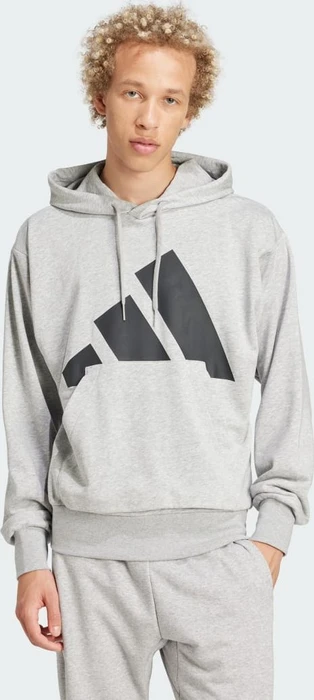 adidas Essentials Big Logo French Terry Hoodie medium grey heather/black (Herren)