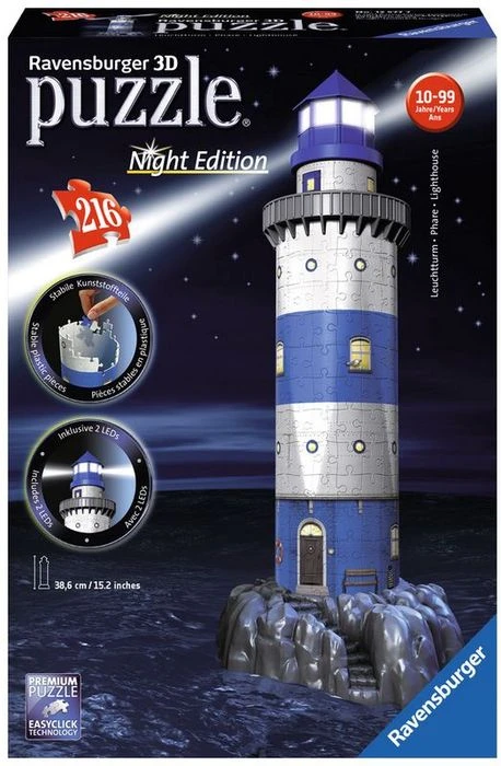 Ravensburger Puzzle Leuchtturm bei Nacht