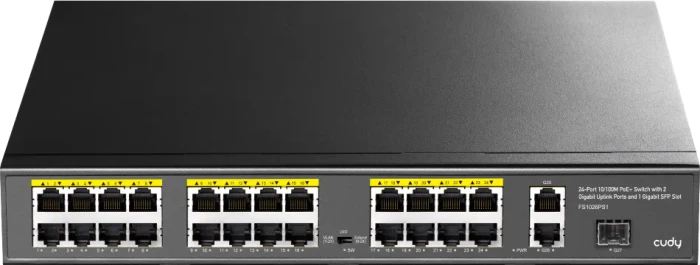 CUDY 24-Port 10/100M PoE+ Switch mit 2 Gigabit Port+ 1SFP 300W Image