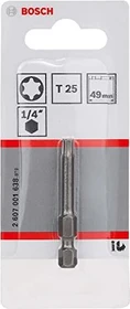 Bosch Professional Extra Hart Torx Bit 1/4", T25x49mm, 1 Stück
