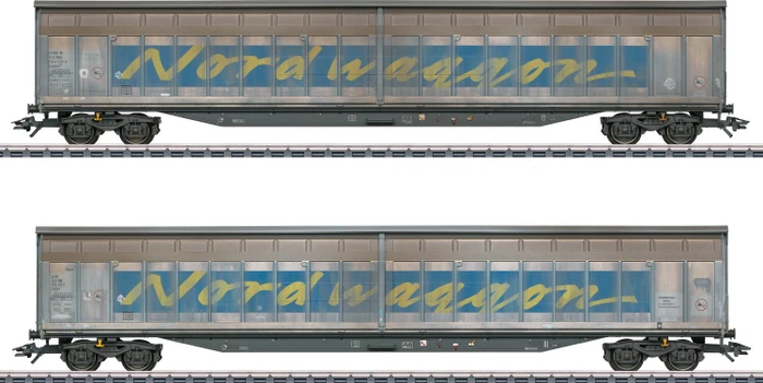 Märklin - Spur H0 Güterwagen - Schiebewandwagen-Set Transwaggon
