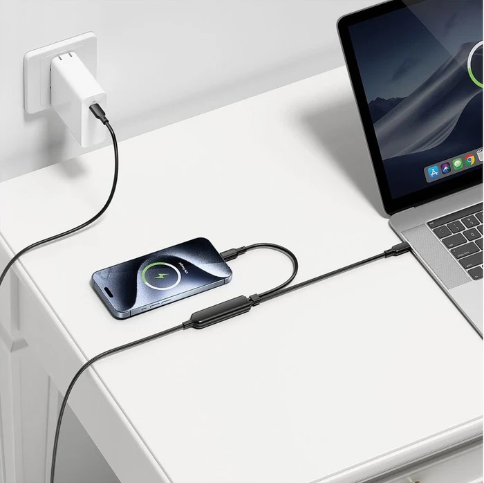 Value USB-C Splitter Y-Kabel, 100W, USB-C [Stecker] auf 2x USB-C [Stecker], 1.8m, schwarz