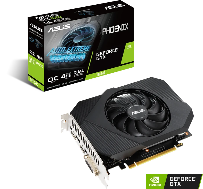 ASUS Phoenix GeForce GTX 1650 OC P V2, PH-GTX1650-O4GD6-P-V2, 4GB GDDR6, DVI, HDMI, DP