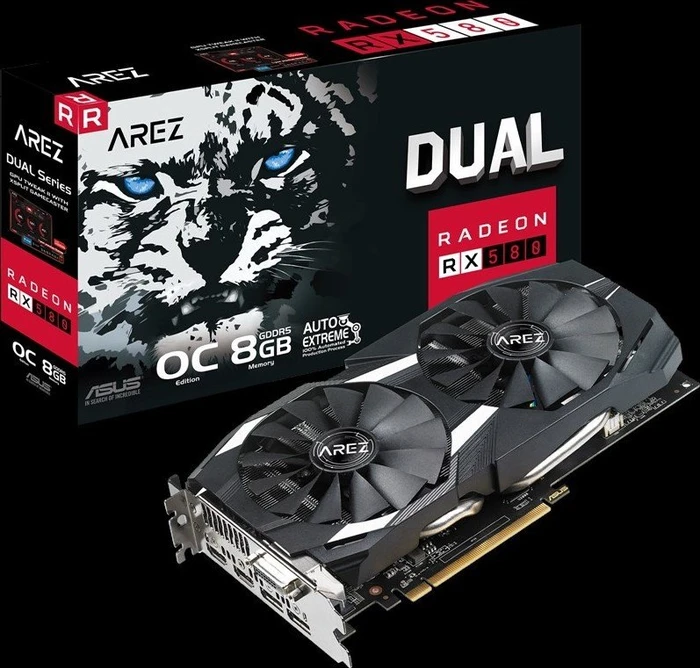 ASUS AREZ Dual Radeon RX 580 OC, AREZ-DUAL-RX580-O8G, 8GB GDDR5, DVI, 2x HDMI, 2x DP