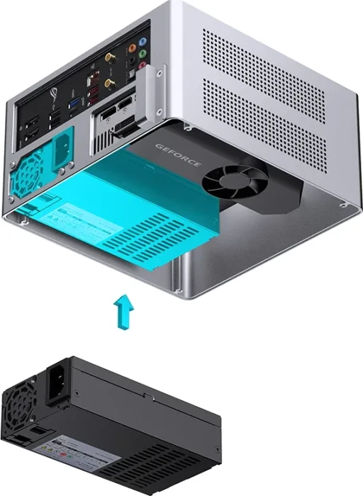 Jonsbo NV10, silber, Mini-ITX