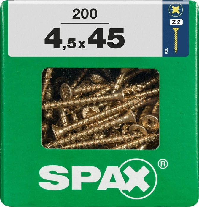 Spax YELLOX A2L 4CUT PZ2 Universalschraube, 4.5x45mm, 200 Stück