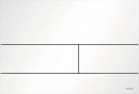 TECE TECEsquare WC-Betätigungsplatte Glas für Zweimengentechnik 220x150x11mm weiß matt