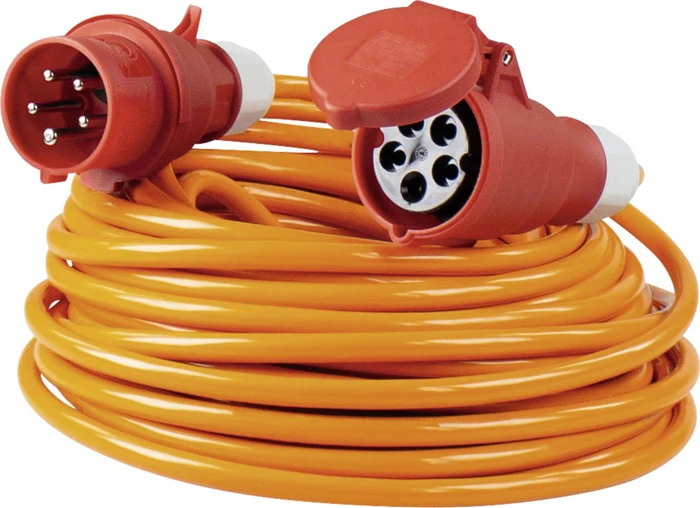 as-Schwabe Polyurethan CEE Verlängerungskabel 400V 16A IP44 H07BQ-F 3G2.5, orange, 25m