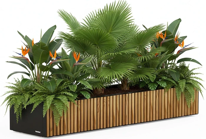 Herstera XIC Pflanzkasten 150x40cm schwarz/holz