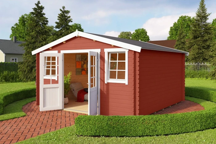Lasita Maja Wels 4 DT Gartenhaus schwedenrot