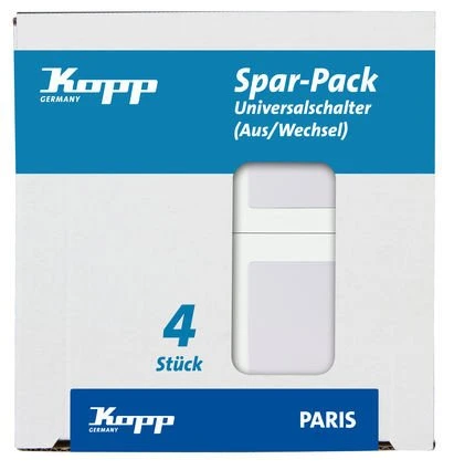 Kopp Paris Profi-Pack: 4 Universalschalter, arktisweiß (652602012)